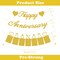 Happy Anniversary Decorations - Banner and Photo Banner (Gold)